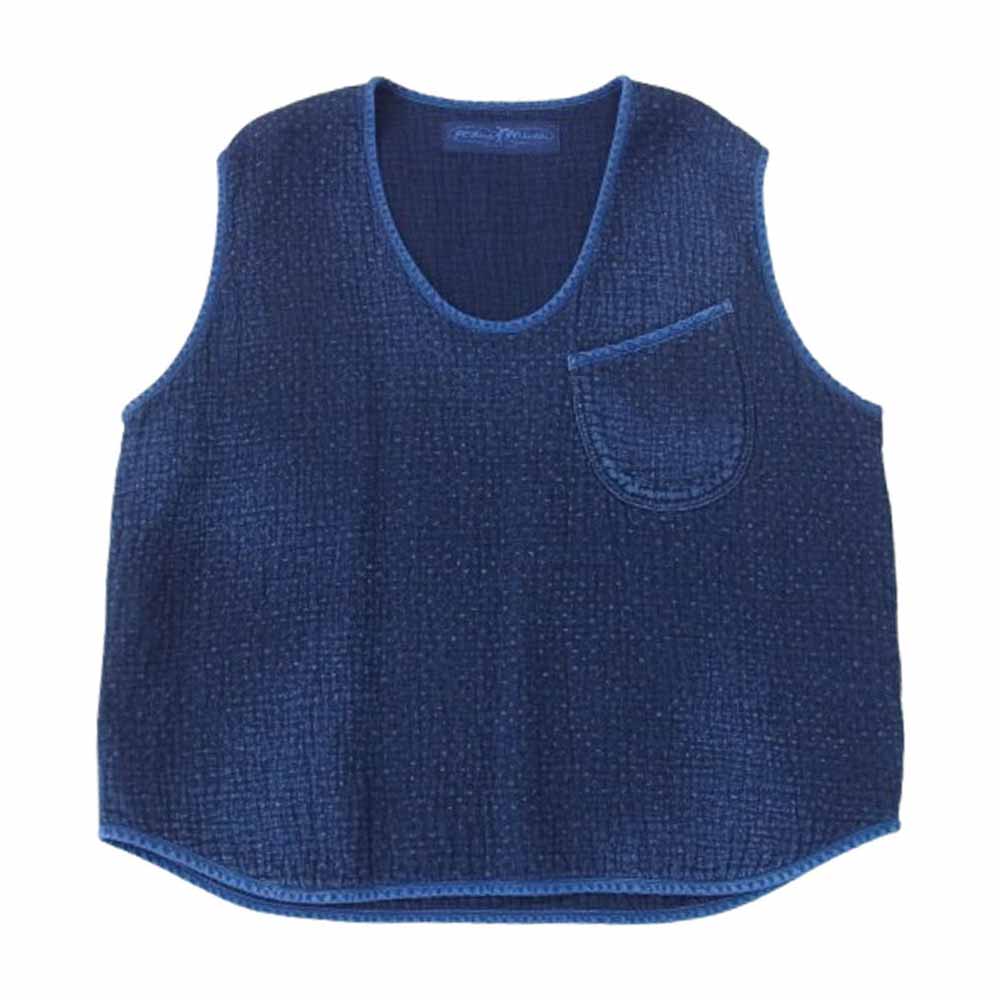 PORTER CLASSIC ポータークラシック SASHIKO PULLOVER VEST 刺し子 サシコ プルオーバー ベスト インディゴブルー系 2【中古】