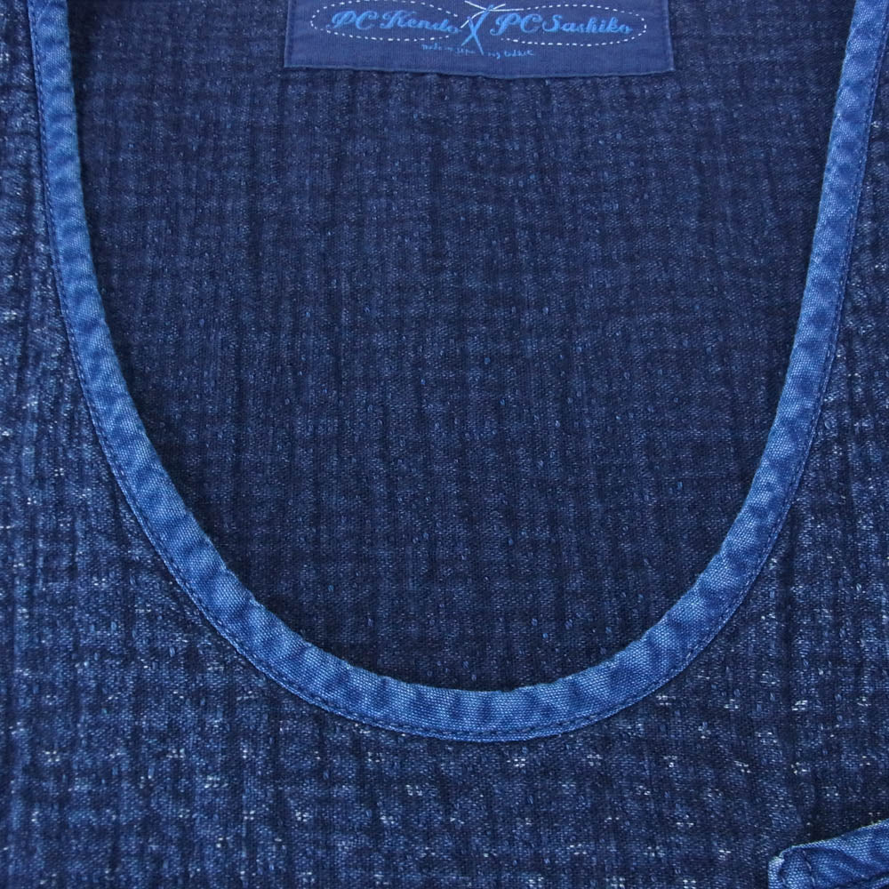 PORTER CLASSIC ポータークラシック SASHIKO PULLOVER VEST 刺し子 サシコ プルオーバー ベスト インディゴブルー系 2【中古】