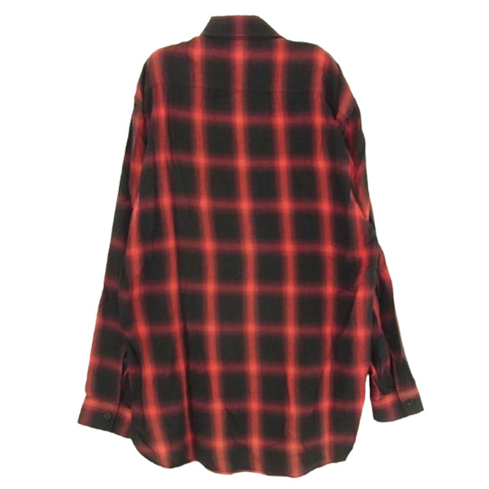 SAINT LAURENT サンローラン 13AW 326627 Y7298 エディ期 コットン リヨセル オンブレ チェック シャツ レッド系 38【中古】
