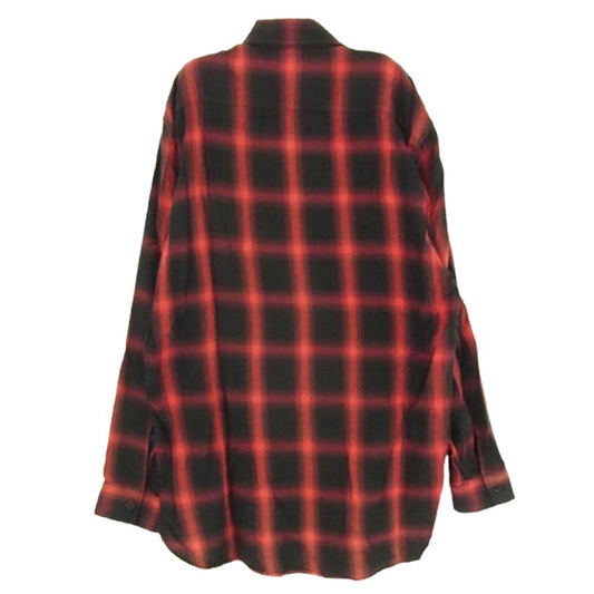 SAINT LAURENT サンローラン 13AW 326627 Y7298 エディ期 コットン リヨセル オンブレ チェック シャツ レッド系 38【中古】
