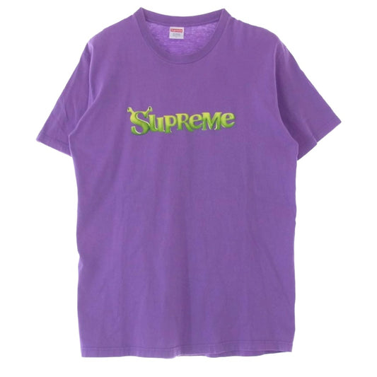 Supreme シュプリーム 21AW Shrek Tee シュレックロゴ 半袖 Tシャツ パープル系 L【中古】