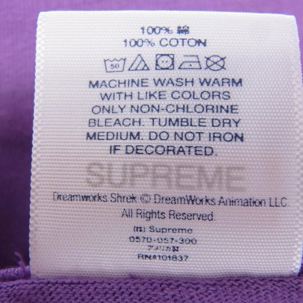 Supreme シュプリーム 21AW Shrek Tee シュレックロゴ 半袖 Tシャツ パープル系 L【中古】