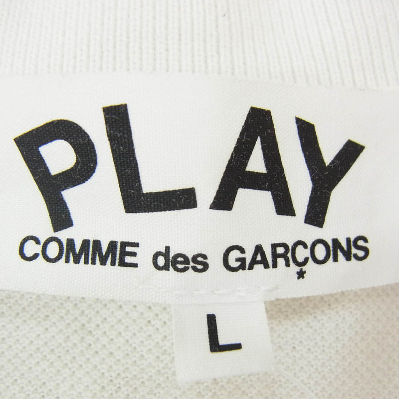 PLAY COMME des GARÇONS ホワイトポロシャツ L PLAY COMME des GARÇONS