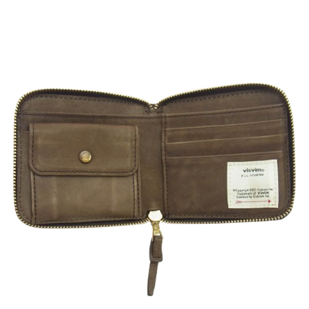 VISVIM ビズビム 23SS 0123103003022 LEATHER BI-FOLD WALLET レザー ラウンド ウォレット 財布 ブラウン系【中古】