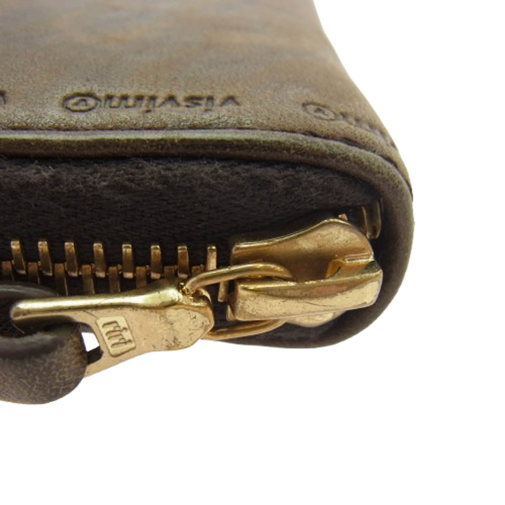 VISVIM ビズビム 23SS 0123103003022 LEATHER BI-FOLD WALLET レザー ラウンド ウォレット 財布 ブラウン系【中古】