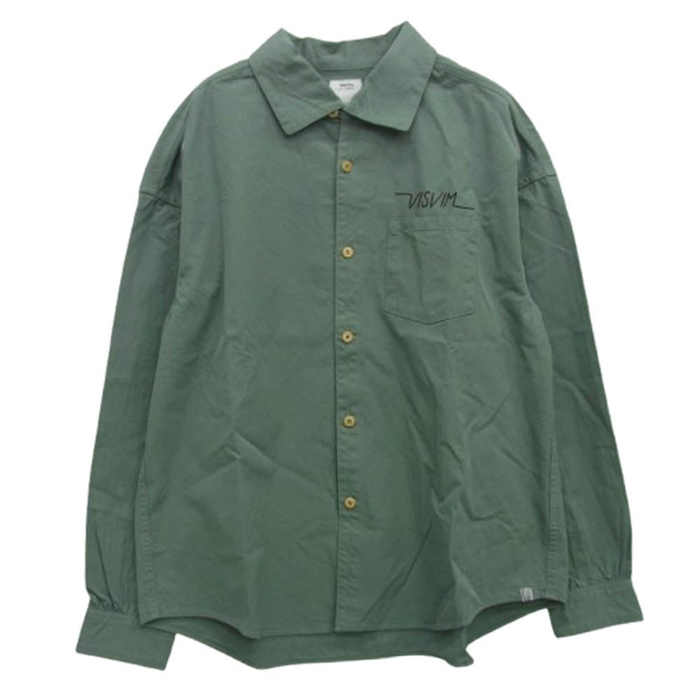 VISVIM ビズビム 25AW 0125205011010 PALMER L/S 長袖 シャツ ライトグリーン系 1【中古】