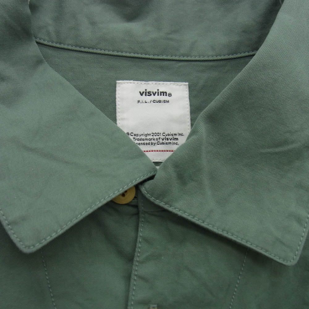 VISVIM ビズビム 25AW 0125205011010 PALMER L/S 長袖 シャツ ライトグリーン系 1【中古】