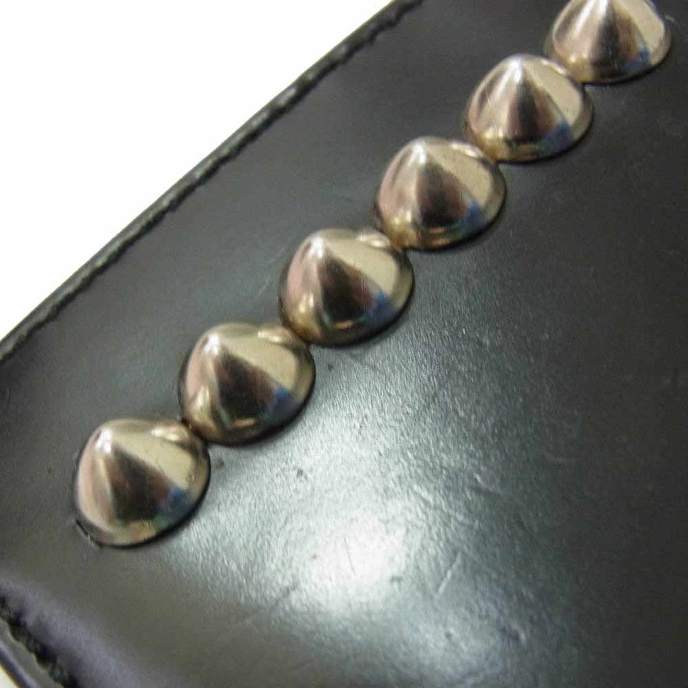 JAM HOME MADE ジャムホームメイド VANQUISH ヴァンキッシュ スタッズ レザー ロングウォレット 長財布 ブラック系【中古】