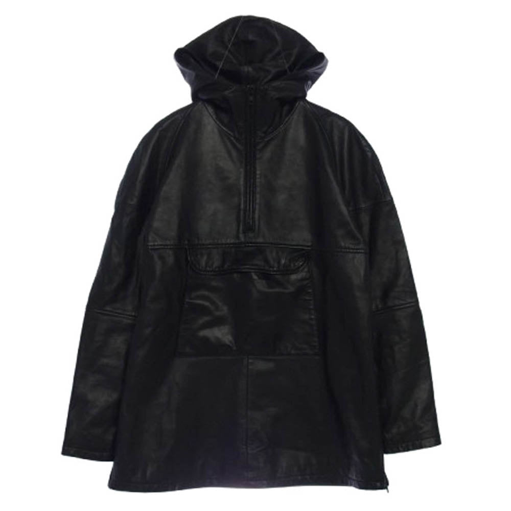 ビビケムニッツ アノラック レザー プルオーバー ジャケット ブラック系 S【中古】