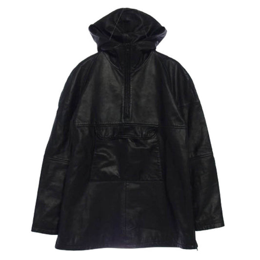 ビビケムニッツ アノラック レザー プルオーバー ジャケット ブラック系 S【中古】