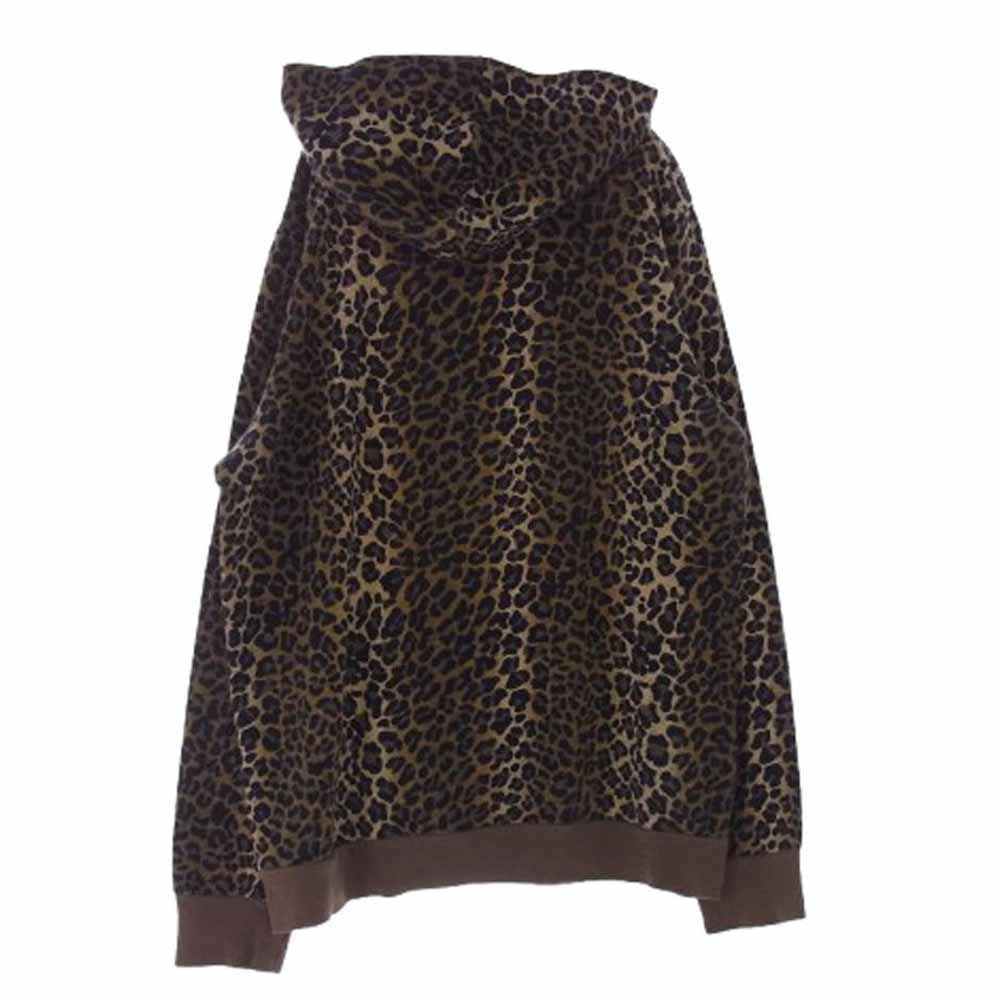 Supreme シュプリーム 白タグ オールド レオパード プルオーバー パーカー フーディー ブラウン系 ゴールド系 M【中古】