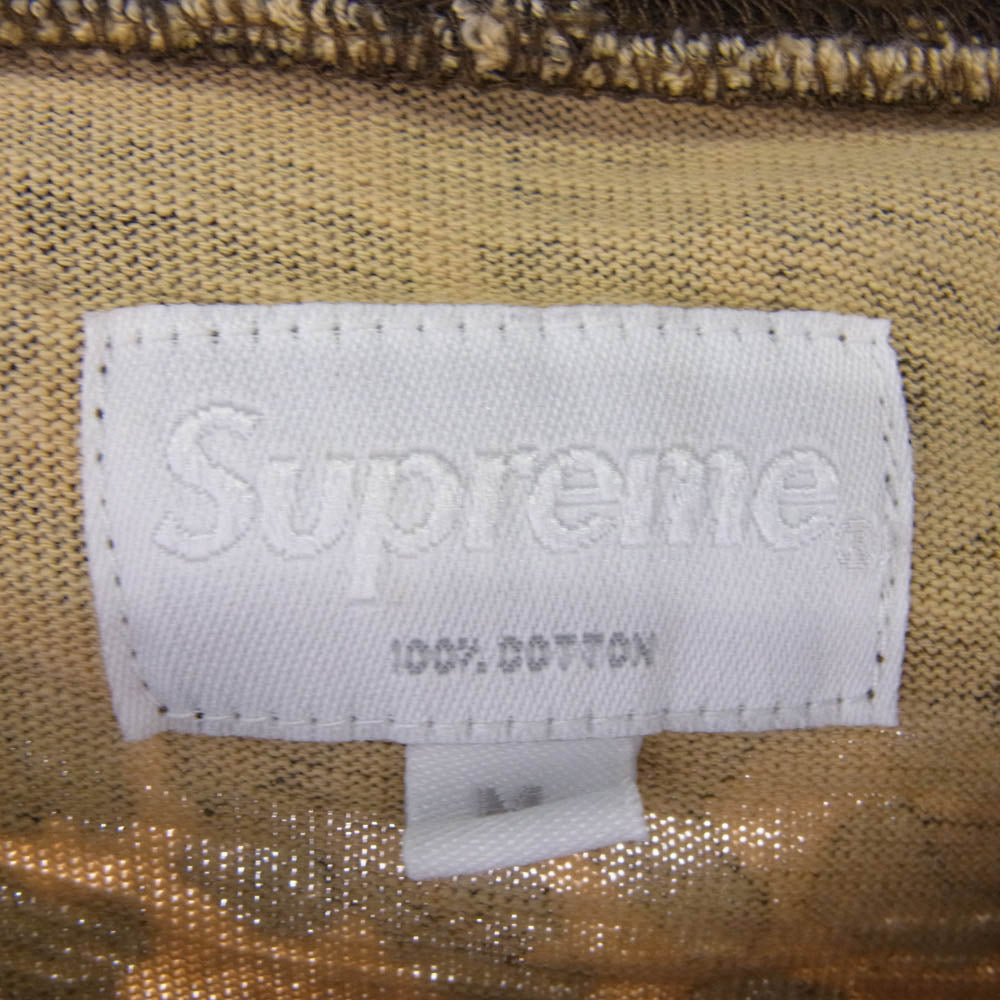 Supreme シュプリーム 白タグ オールド レオパード プルオーバー パーカー フーディー ブラウン系 ゴールド系 M【中古】