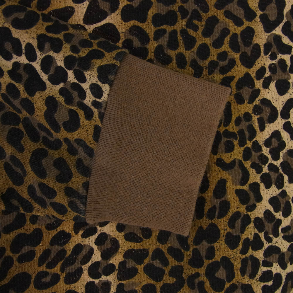 Supreme シュプリーム 白タグ オールド レオパード プルオーバー パーカー フーディー ブラウン系 ゴールド系 M【中古】