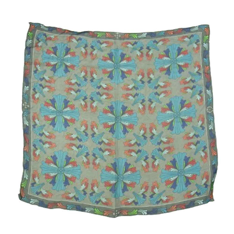CHROME HEARTS クロムハーツ（原本無） MULTI FLRL CRS SCARF マルチフローラルクロス シルク スカーフ グレー系【中古】