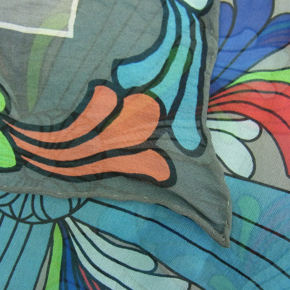 CHROME HEARTS クロムハーツ（原本無） MULTI FLRL CRS SCARF マルチフローラルクロス シルク スカーフ グレー系【中古】