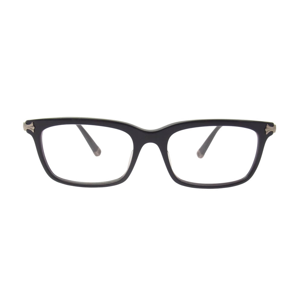 CHROME HEARTS クロムハーツ（原本無） FUN HATCH-A ファンハッチ クロステンプル スクエアフレーム サングラス 眼鏡 メガネ アイウェア ブラック系 54□16-148【中古】