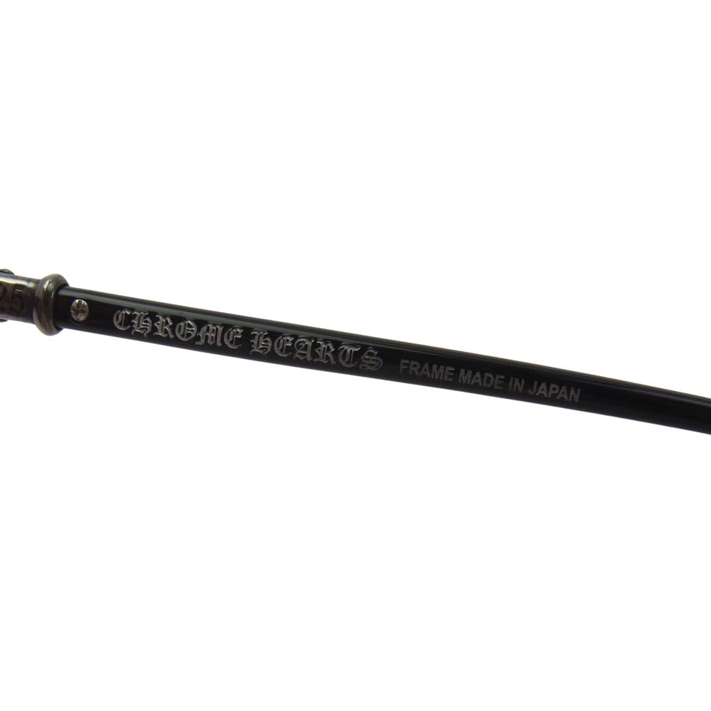 CHROME HEARTS クロムハーツ（原本無） FUN HATCH-A ファンハッチ クロステンプル スクエアフレーム サングラス 眼鏡 メガネ アイウェア ブラック系 54□16-148【中古】