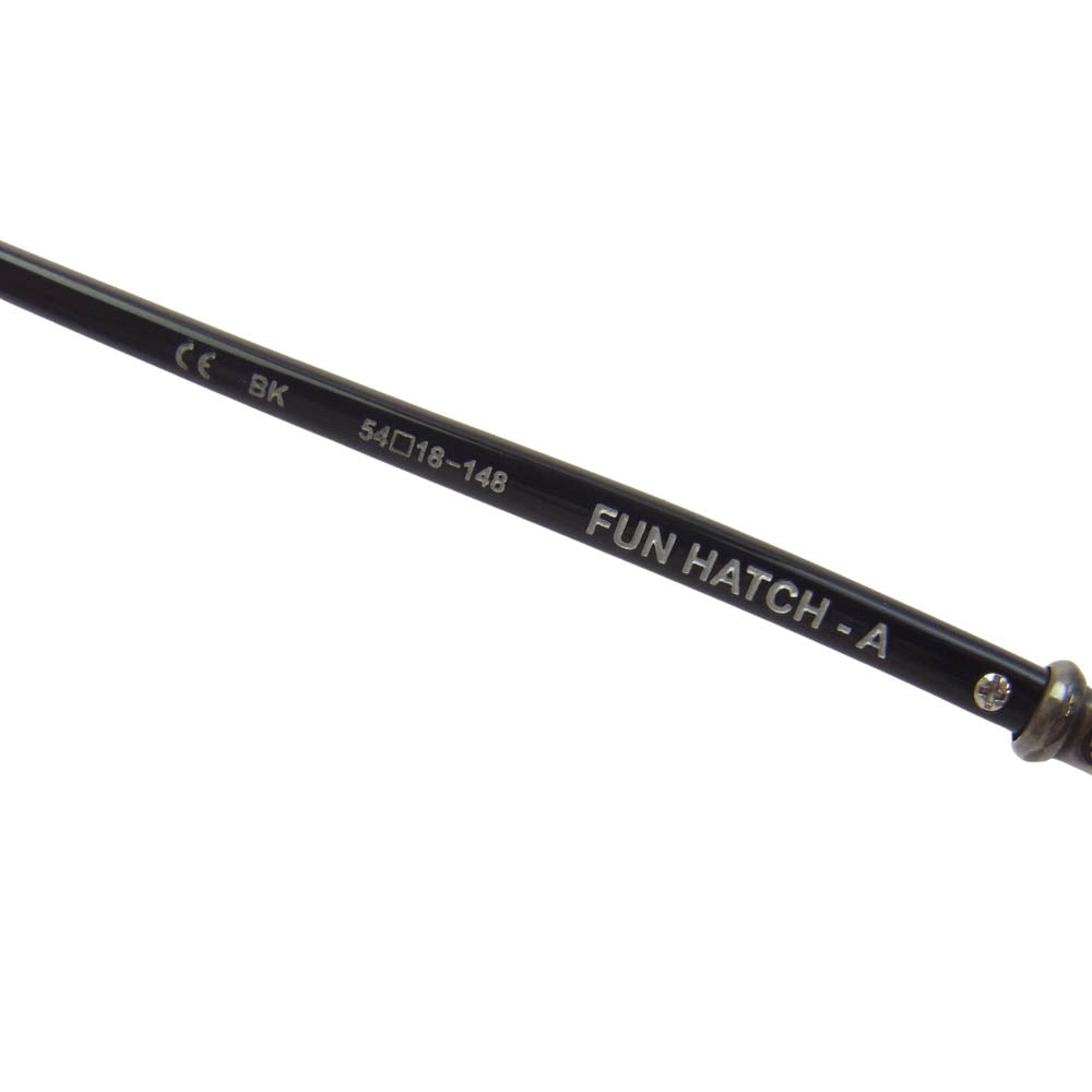 CHROME HEARTS クロムハーツ（原本無） FUN HATCH-A ファンハッチ クロステンプル スクエアフレーム サングラス 眼鏡 メガネ アイウェア ブラック系 54□16-148【中古】