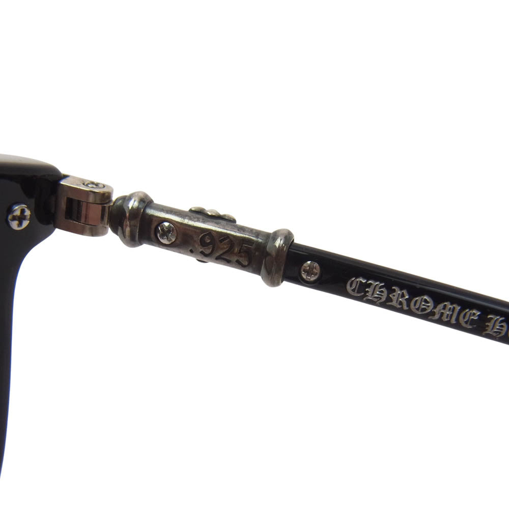 CHROME HEARTS クロムハーツ（原本無） FUN HATCH-A ファンハッチ クロステンプル スクエアフレーム サングラス 眼鏡 メガネ アイウェア ブラック系 54□16-148【中古】