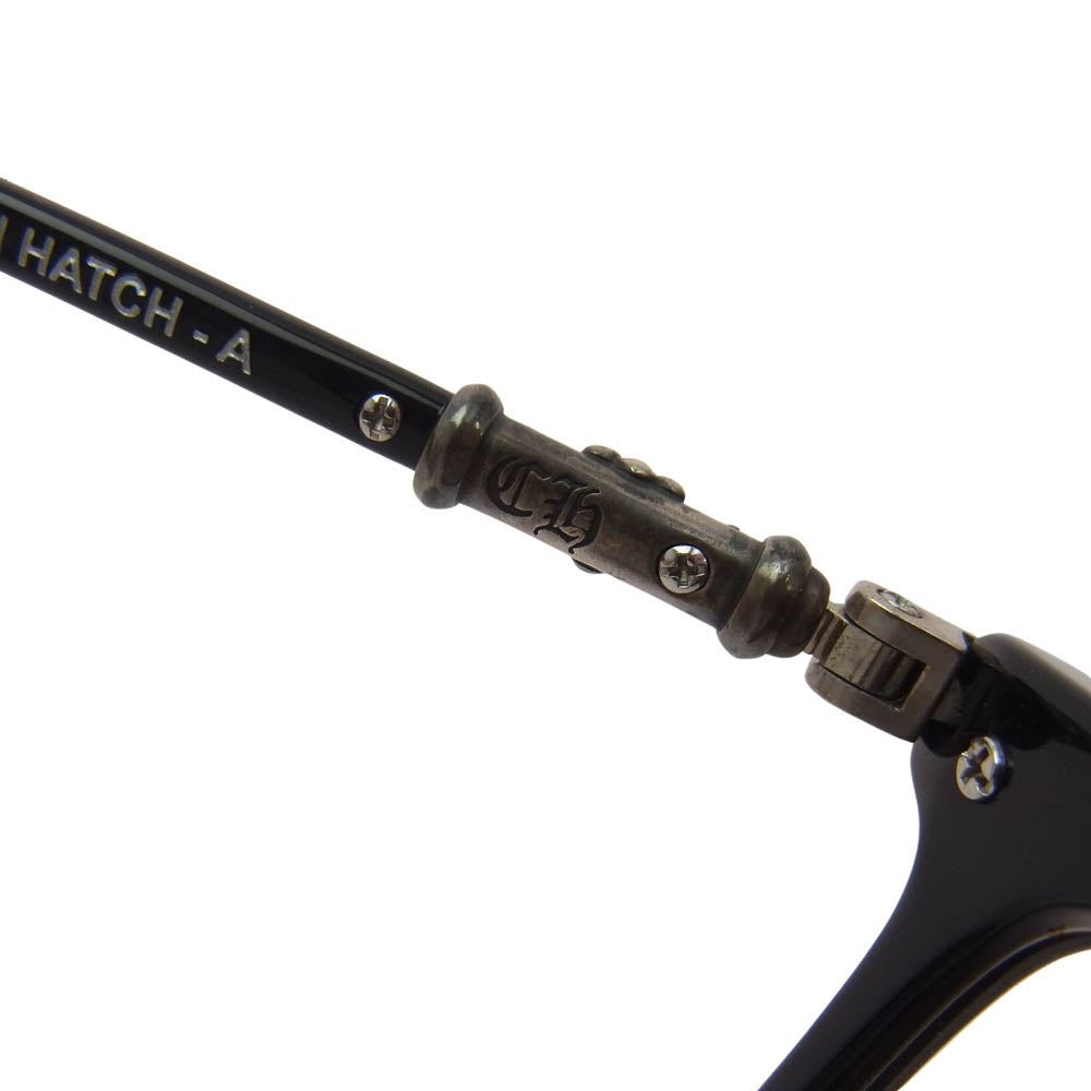 CHROME HEARTS クロムハーツ（原本無） FUN HATCH-A ファンハッチ クロステンプル スクエアフレーム サングラス 眼鏡 メガネ アイウェア ブラック系 54□16-148【中古】
