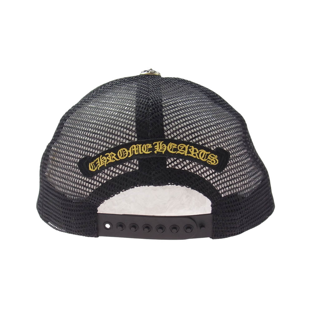 CHROME HEARTS クロムハーツ（原本無） Hollywood Corduroy Trucker Hat ハリウッド コーデュロイ トラッカーハット メッシュ キャップ クロスボール 帽子 ブラック系 OS【中古】
