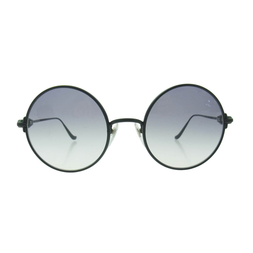 CHROME HEARTS クロムハーツ（原本無） OVARYEASY フローラルクロステンプル ラウンド サングラス アイウェア ブラック系 ダークグレー系 53□21-134【中古】