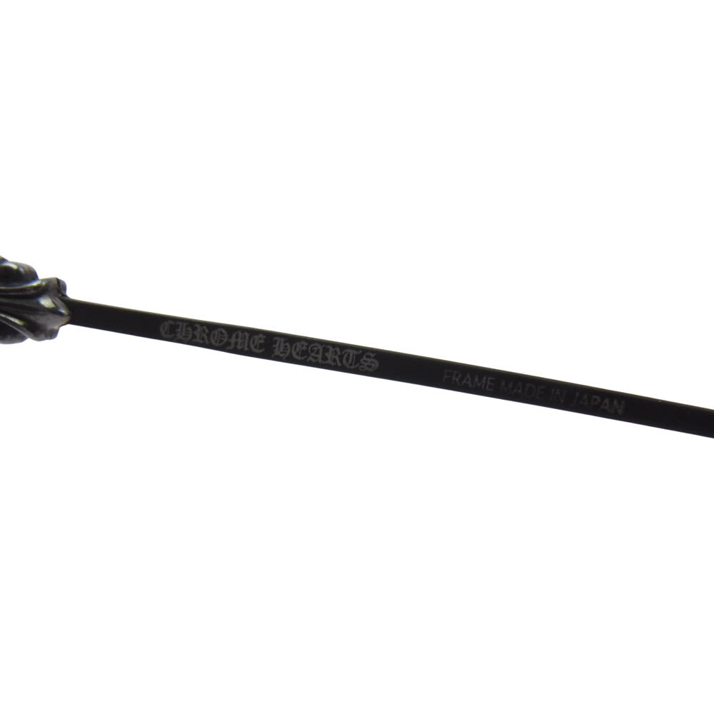 CHROME HEARTS クロムハーツ（原本無） OVARYEASY フローラルクロステンプル ラウンド サングラス アイウェア ブラック系 ダークグレー系 53□21-134【中古】