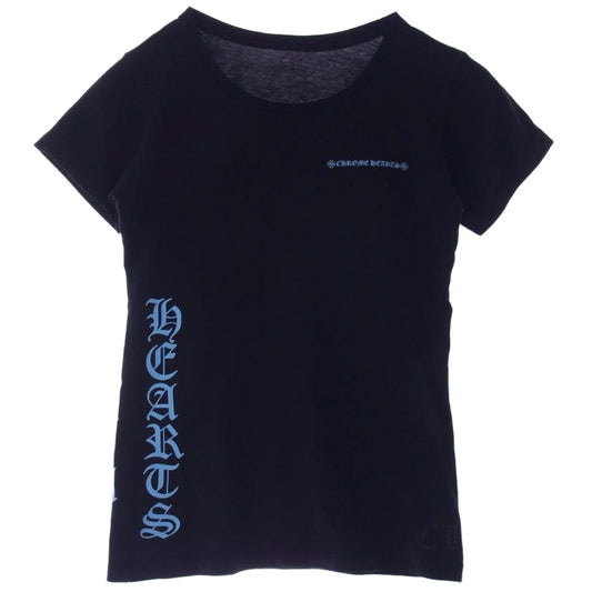CHROME HEARTS クロムハーツ（原本無） サイドロゴプリント クルーネック Tシャツ 半袖カットソー ブラック系 S【中古】
