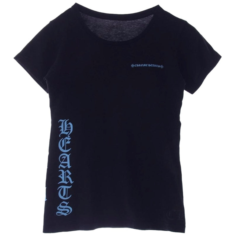CHROME HEARTS クロムハーツ（原本無） サイドロゴプリント クルーネック Tシャツ 半袖カットソー ブラック系 S【中古】