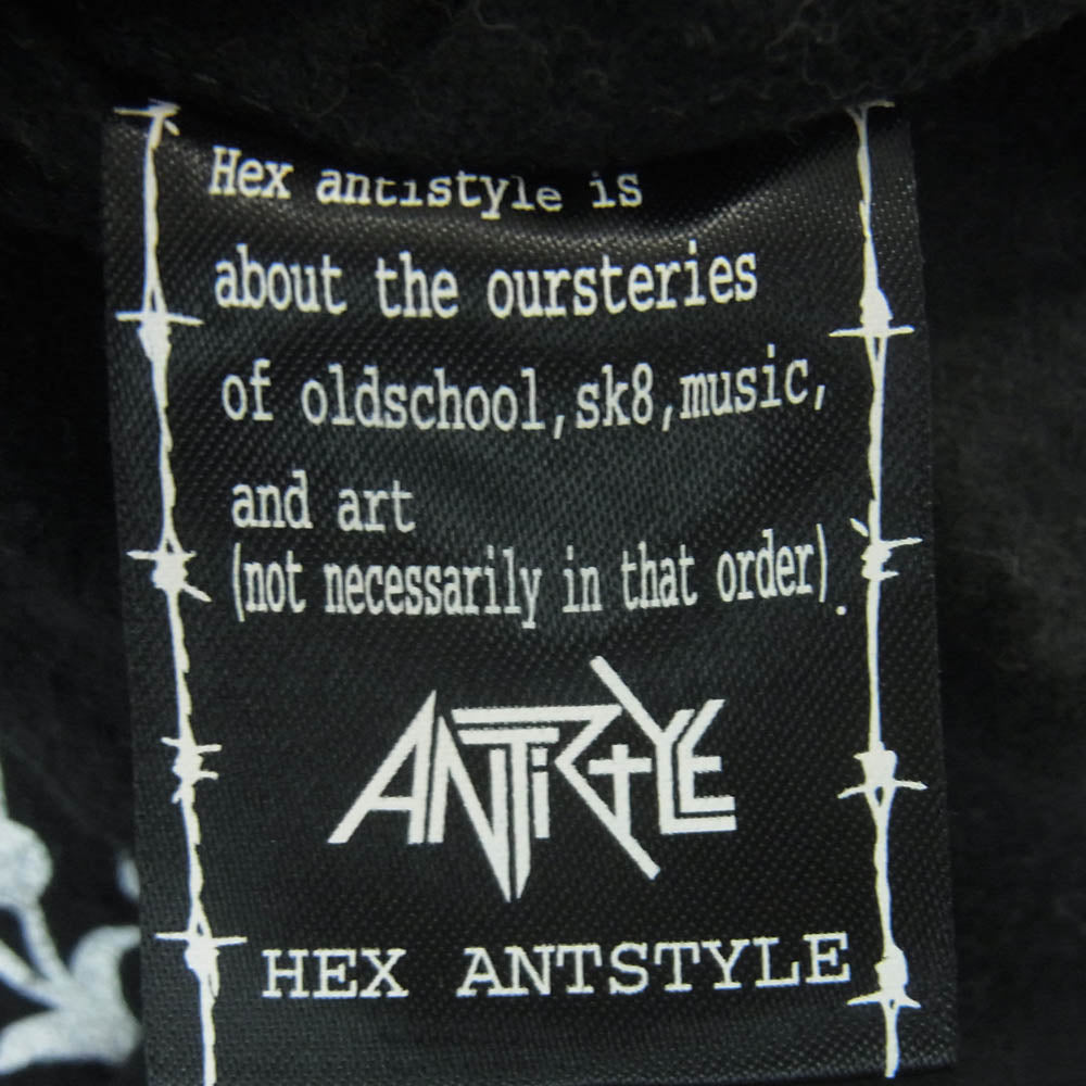 HEX ANTISTYLE ヘックスアンチスタイル コットン バックプリント 長袖 シャツ ブラック系 L【中古】
