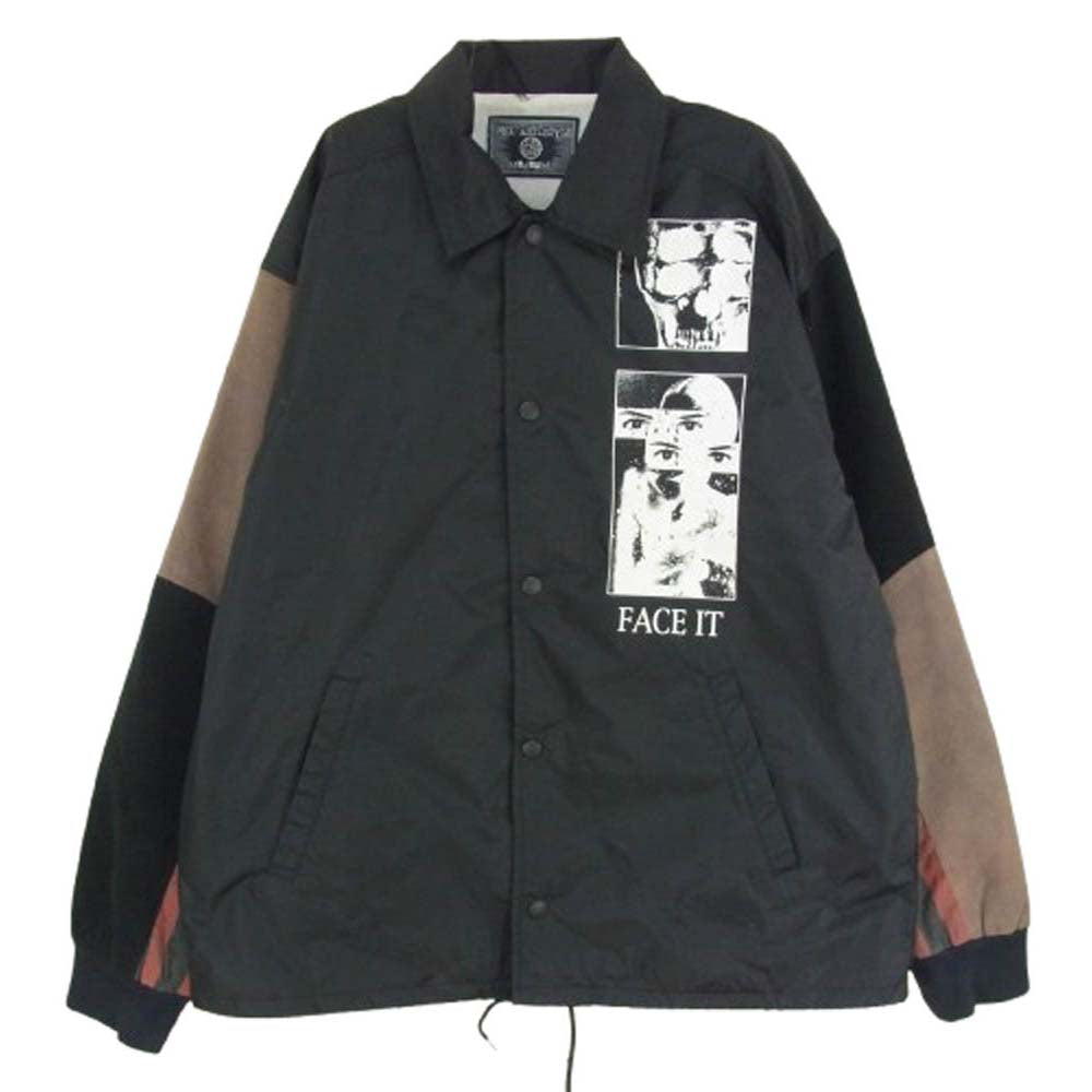HEX ANTISTYLE ヘックスアンチスタイル プリント 袖 切替 コーチ ジャケット ブラック系 M【中古】