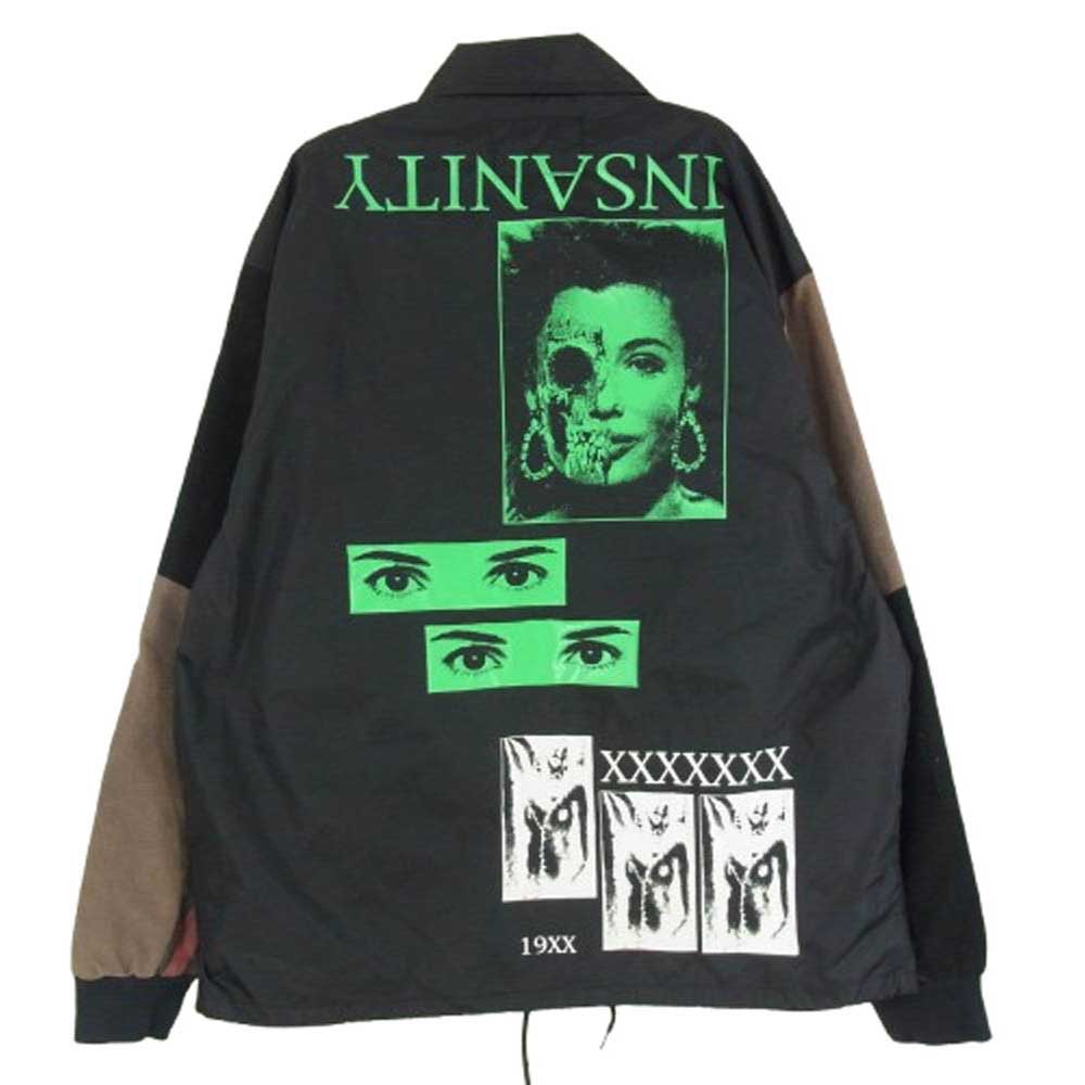 HEX ANTISTYLE ヘックスアンチスタイル プリント 袖 切替 コーチ ジャケット ブラック系 M【中古】