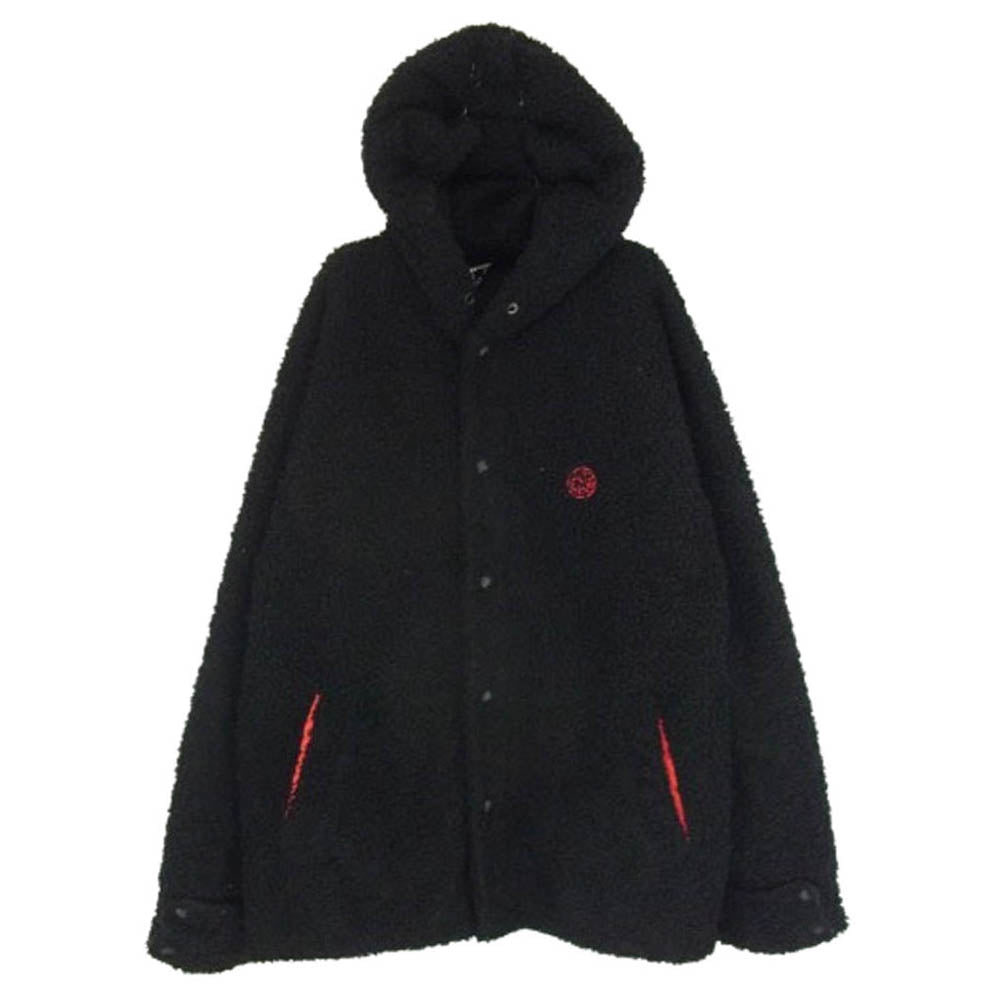 HEX ANTISTYLE ヘックスアンチスタイル ボア ロゴ 刺繍 ジャケット ブラック系 M【中古】