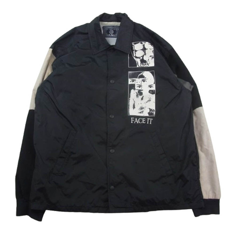 HEX ANTISTYLE ヘックスアンチスタイル プリント 袖 切替 コーチ ジャケット ブラック系 M【中古】