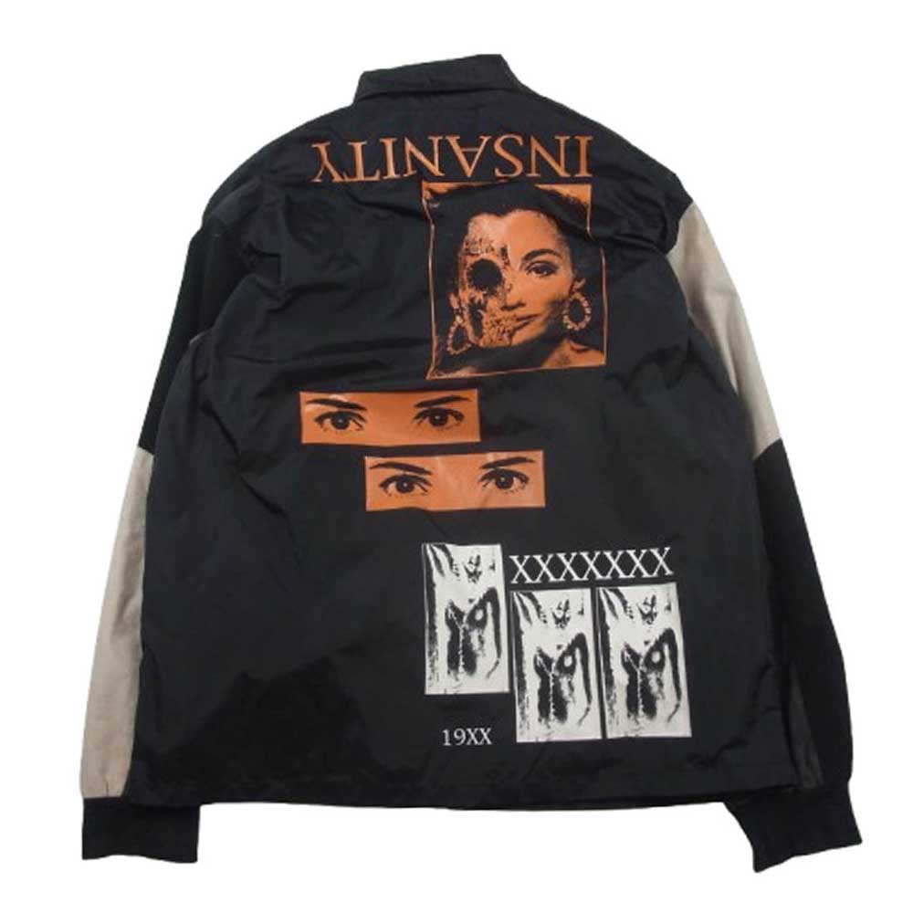 HEX ANTISTYLE ヘックスアンチスタイル プリント 袖 切替 コーチ ジャケット ブラック系 M【中古】