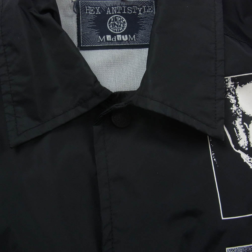 HEX ANTISTYLE ヘックスアンチスタイル プリント 袖 切替 コーチ ジャケット ブラック系 M【中古】