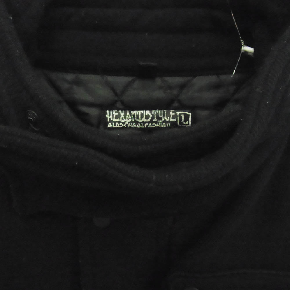 HEX ANTISTYLE ヘックスアンチスタイル ウール ナイロン ジャケット コート ブラック系 L【中古】