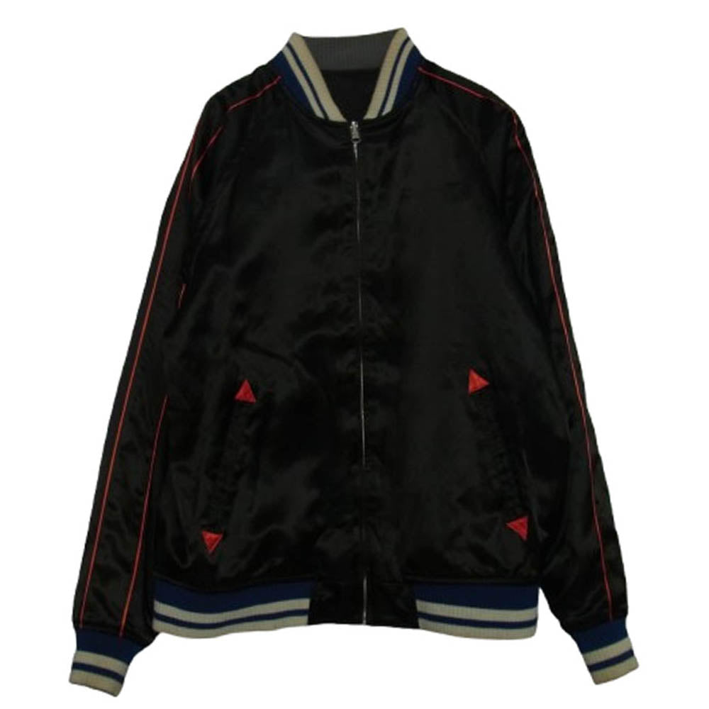 HEX ANTISTYLE ヘックスアンチスタイル Reversible Logo Embroidery Stadium Jumper リバーシブル スタジャン スカジャン ブルゾン ジャケット カーキ系 M【中古】