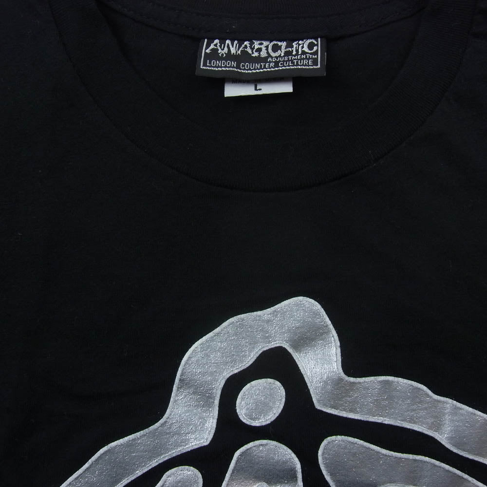 アナーキック アジャストメント USA製 フロント プリント ロゴ Tシャツ 半袖 カットソー ブラック ブラック系 L【中古】