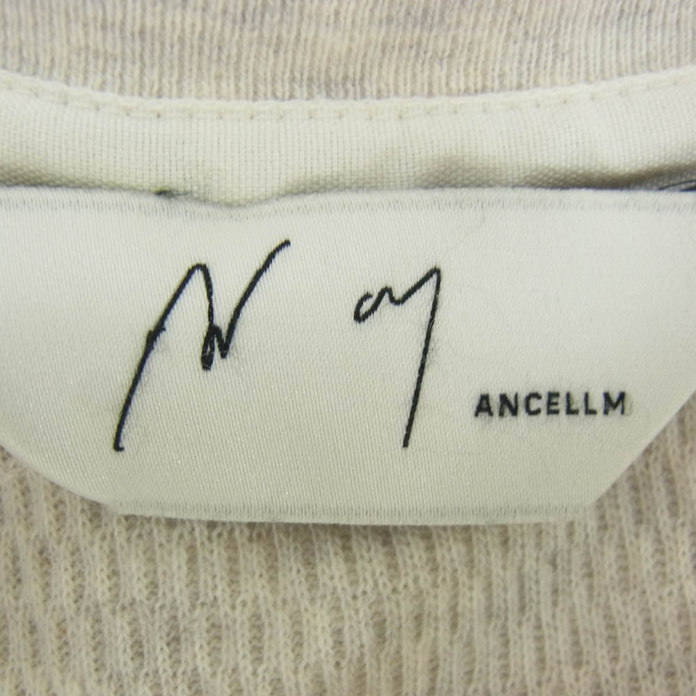 ANCELLM アンセルム ANC-CT48 WAFFLE CREW NECK LS T-SHIRT ワッフル クルーネック 長袖 Tシャツ カットソー ホワイト系 2【中古】