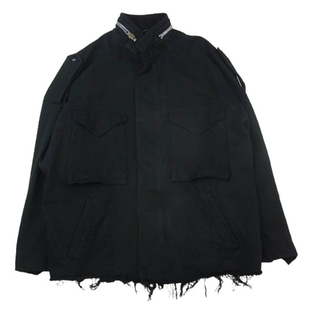 doublet ダブレット 22SS 22SS15BL134 SILK TWILL MILITARY BLOUSON シルクツイル ミリタリー フィールドジャケット ブルゾン ブラック系 S【中古】