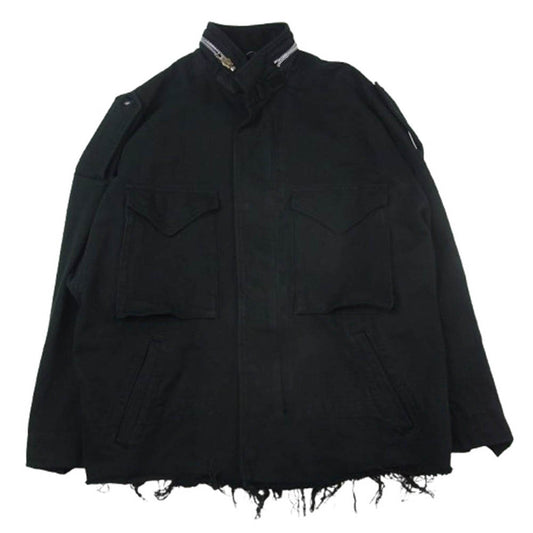 doublet ダブレット 22SS 22SS15BL134 SILK TWILL MILITARY BLOUSON シルクツイル ミリタリー フィールドジャケット ブルゾン ブラック系 S【中古】