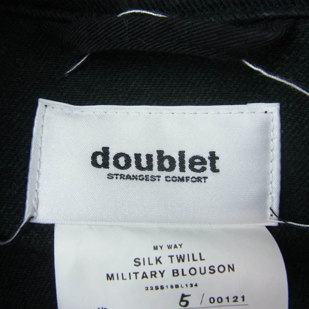 doublet ダブレット 22SS 22SS15BL134 SILK TWILL MILITARY BLOUSON シルクツイル ミリタリー フィールドジャケット ブルゾン ブラック系 S【中古】