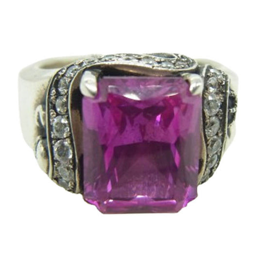 Justin Davis ジャスティンデイビス SRJ553 J×U GLAM ROX グラムロックス クラウン ストーン リング SYNTHEIC RUBY シルバー系 13号【中古】