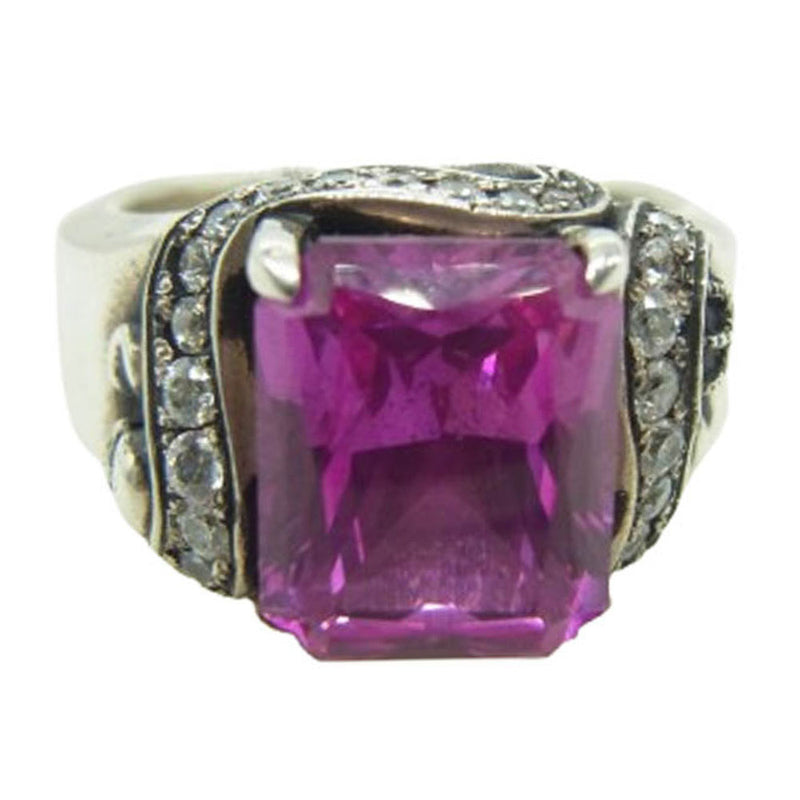 Justin Davis ジャスティンデイビス SRJ553 J×U GLAM ROX グラムロックス クラウン ストーン リング SYNTHEIC RUBY シルバー系 13号【中古】