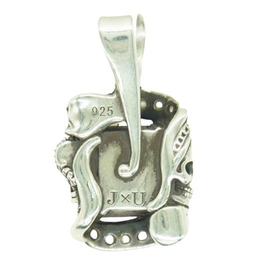 Justin Davis ジャスティンデイビス SPJ553 J×U GLAM ROX グラムロックス スカル ストーン ペンダントトップ SYNTHEIC RUBY シルバー系【中古】