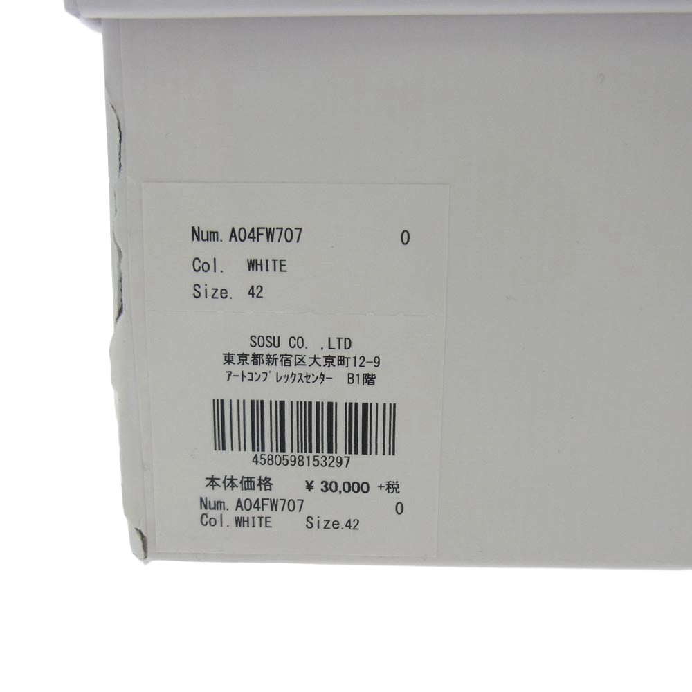 Maison MIHARA YASUHIRO メゾンミハラヤスヒロ A04FW707 PETERSON original sole trick detail lowcut sneaker ピーターソン オリジナルソール スニーカー ホワイト系 ブラック系 42【中古】