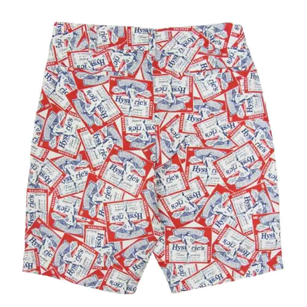 HYSTERIC GLAMOUR ヒステリックグラマー 02251am02 HG LABEL柄 ショートパンツ レッド系 S【新古品】【未使用】【中古】