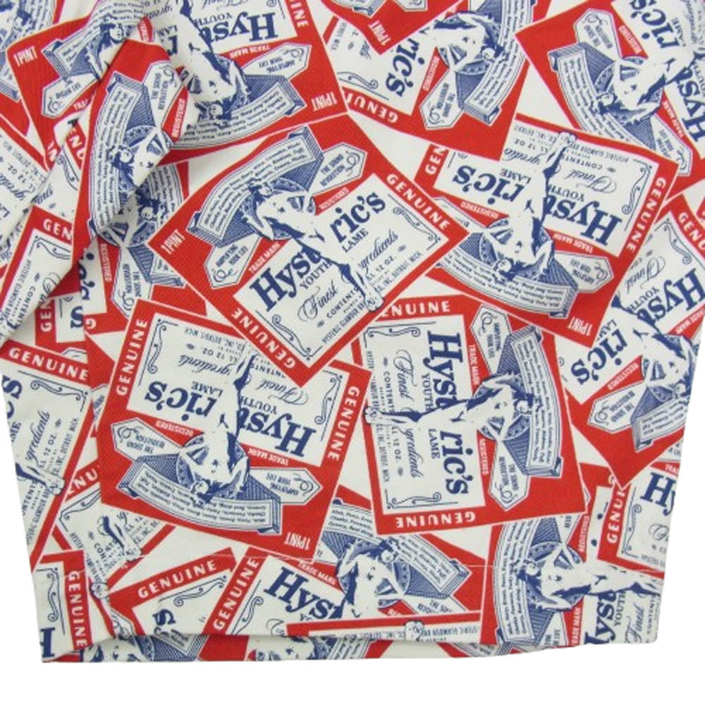 HYSTERIC GLAMOUR ヒステリックグラマー 02251am02 HG LABEL柄 ショートパンツ レッド系 S【新古品】【未使用】【中古】