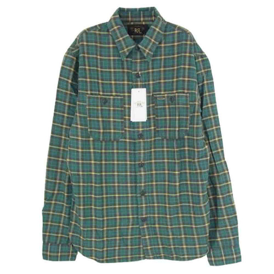 RRL ダブルアールエル MNRRWOV16820373 Plaid Twill Workshirt チェック ツイル ワークシャツ 緑青系 S【新古品】【未使用】【中古】
